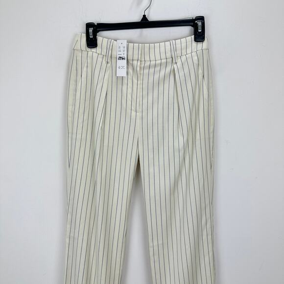 J.Crew Collection Portia Pant Ivory Pinstripe Italian Wool Classic US 00 NWT - Picture 7 of 15